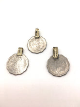 Load image into Gallery viewer, Tribal Silver Old Coin Pendant or Charm with Scalloped Edge Large 22 mm