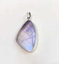 Load image into Gallery viewer, Butterfly Wing Pearl Blue Morpho Pendant in Size Large
