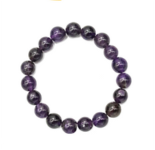 Load image into Gallery viewer, Amethyst Yoga Bracelet 10mm Round Beads  AA Quality - Size Large