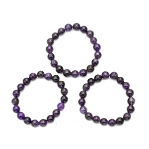Amethyst Yoga Bracelet 10mm Round Beads  AA Quality - Size Large
