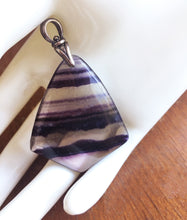 Load image into Gallery viewer, Purple Fluorite Pendant in Flame Shape