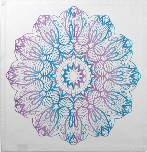 Mandala Cotton Tarot Cloth in Turquoise and Lavender