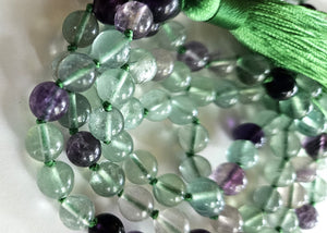 Fluorite Mala Knotted 8mm Prayer Beads