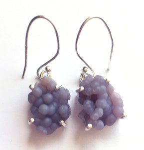 Grape Chalcedony aka Manakarra Botryoidai Sterling Silver Dangle Earrings