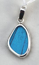 Load image into Gallery viewer, Butterfly Wing Pendant Blue Morpho Butterfly Pendant in Sterling Silver Extra Small