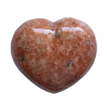 Load image into Gallery viewer, Orange Calcite with Black Tourmaline Puffy Crystal Heart Medium-Size in Burnt Orange
