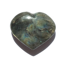 Load image into Gallery viewer, Labradorite Puffy Heart 43mm wide