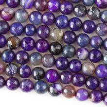 Load image into Gallery viewer, Purple Dragon Veins Agate Faceted 7.5mm Beads