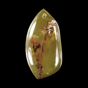African Green Opal bead in puffy flame shape