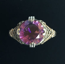 Load image into Gallery viewer, Amethyst Ring 4 Carat 1930's Retro Design Size 8