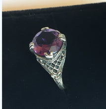 Load image into Gallery viewer, Amethyst Ring 4 Carat 1930's Retro Design Size 8