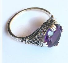 Load image into Gallery viewer, Amethyst Ring 4 Carat 1930's Retro Design Size 8
