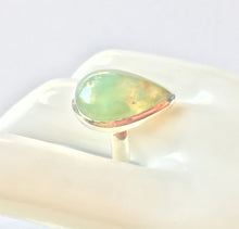 Load image into Gallery viewer, Aqua Chalcedony Ring in pear shape in ring size 8.5