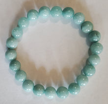 Load image into Gallery viewer, Aquamarine Bracelet  of 8mm Round Beads