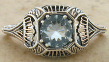 Load image into Gallery viewer, Aquamarine Ring Art Deco ring size 8.25