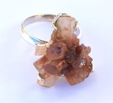 Load image into Gallery viewer, Aragonite Ring Natural Cluster Sterling Silver Size 9