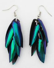 Load image into Gallery viewer, Green Beetle Wing Earrings - Surprisingly Lightweight