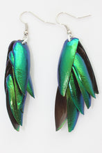 Load image into Gallery viewer, Green Beetle Wing Earrings - Surprisingly Lightweight