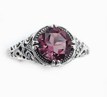 Load image into Gallery viewer, Brazilian Amethyst Ring 2 carat sterling silver filigree setting size 6