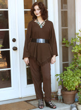 Load image into Gallery viewer, Tienda Ho Chocolate Brown Cotton Rayon Moroccan Harem Pants