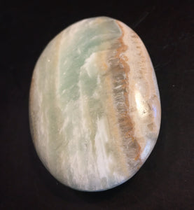 Caribbean Blue Calcite Palm Stone 3.4 oz