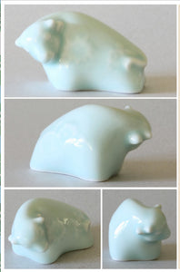 Chinese Zodiac Celadon Porcelain Figurine - Year of the Ox