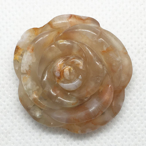 Cherry Blossom Agate Carved Rose Pendant 1.3 inch