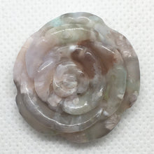 Load image into Gallery viewer, Cherry Blossom Agate Carved Rose Pendant 1.3 inch