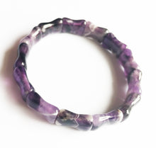 Load image into Gallery viewer, Chevron Amethyst Bamboo Bracelet
