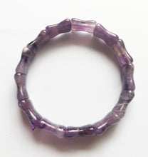 Load image into Gallery viewer, Chevron Amethyst Bamboo Bracelet