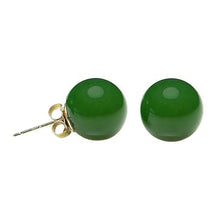 Load image into Gallery viewer, Jade Earrings 10mm Round Stud Earrings - Even prettier price!