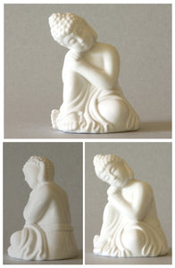 Seated Buddha Statue in Blanc-de-Chine Porcelain
