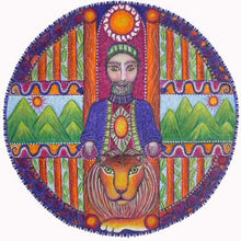 Load image into Gallery viewer, Whimsical Art Print Tarot Card by Lindy Longhurst Art The Emperor Spiritual Greeting Card