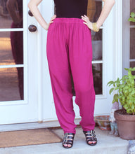 Load image into Gallery viewer, Tienda Ho Fuchsia Cotton Rayon Moroccan Harem Pants