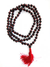 Load image into Gallery viewer, Garnet Knotted 108 Natural Hand Carved 4.5mm Bead Mala