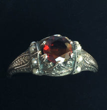Load image into Gallery viewer, Pearls Circling Garnet Ring size 8