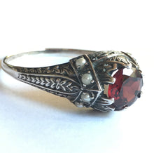 Load image into Gallery viewer, Pearls Circling Garnet Ring size 8