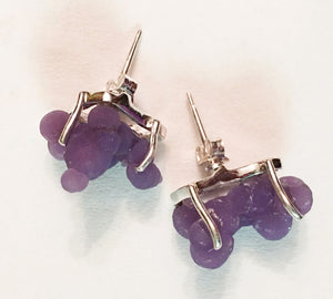 Grape Chalcedony aka Manakarra Botryoidai Sterling Silver Stud Earrings