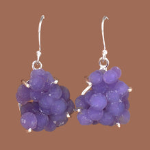 Load image into Gallery viewer, Grape Chalcedony aka Manakarra Botryoidai Sterling Silver Dangle Earrings