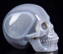 Load image into Gallery viewer, Gray Banded Agate Skull