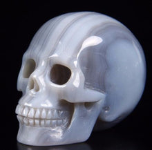 Load image into Gallery viewer, Gray Banded Agate Skull