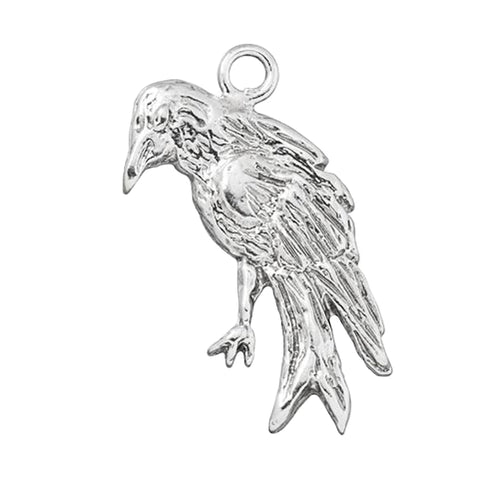 Halloween Raven pendant of Sterling Silver