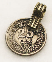 Load image into Gallery viewer, Afghan Old Silver Coin Pendant or Charm Small 18mm