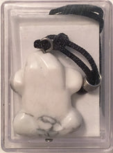 Load image into Gallery viewer, Howlite Pendant Frog Amulet on Black Cord aka Frog Fetish Smaller Size
