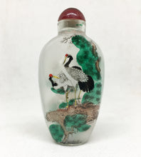 Load image into Gallery viewer, Red Crested Cranes on Branch Glass Snuff Bottle Ornament