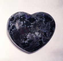 Load image into Gallery viewer, Indigo Gabbro Hefty 2.5 Inch Puffy Heart aka Merlinite Dendritic Opal
