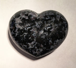 Indigo Gabbro Hefty 2.5 Inch Puffy Heart aka Merlinite Dendritic Opal