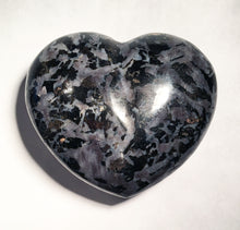 Load image into Gallery viewer, Indigo Gabbro Hefty 2.5 Inch Puffy Heart aka Merlinite Dendritic Opal