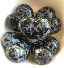 Load image into Gallery viewer, Indigo Gabbro Heart 2.25 Inch Puffy Heart aka Merlinite Dendritic Opal