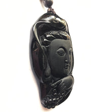Load image into Gallery viewer, Black Obsidian Quan Yin Necklace - Gorgeous!